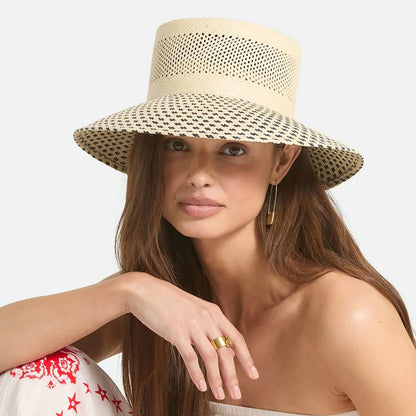 BRIXTON HATS | Lilith Panama Straw Sun Hat | 104067 | lsftwo | NATURAL/BLACK