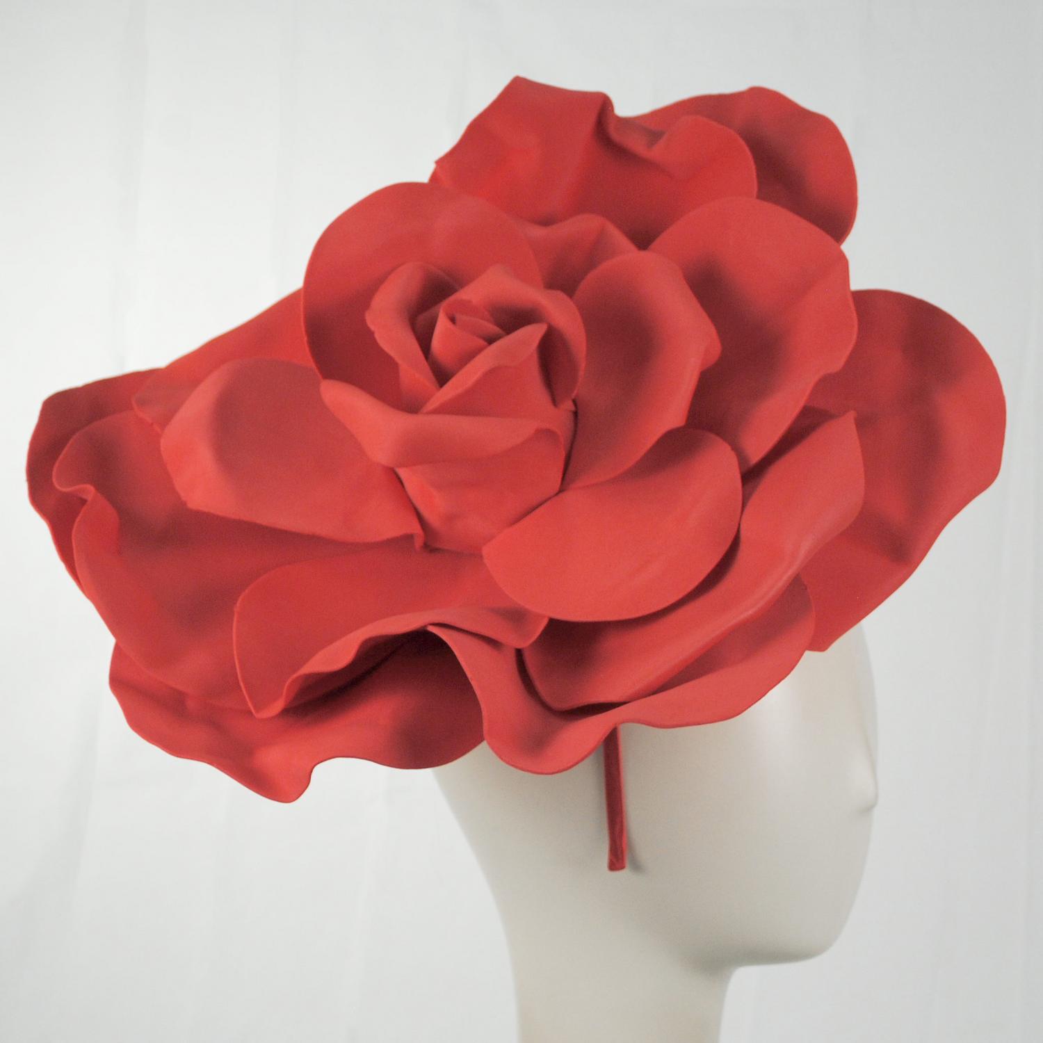 Sophia | Oversized Rose Fascinator Hat | 122900 | profile | RED