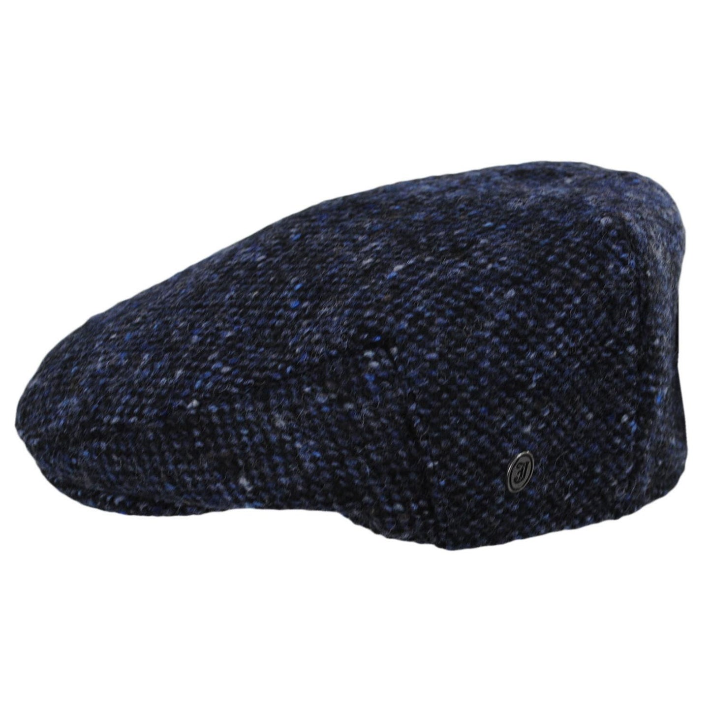 Jaxon & James | Donegal Tweed Foyle Marl Flat Cap | 170019 | profile | BLACK/BLUE