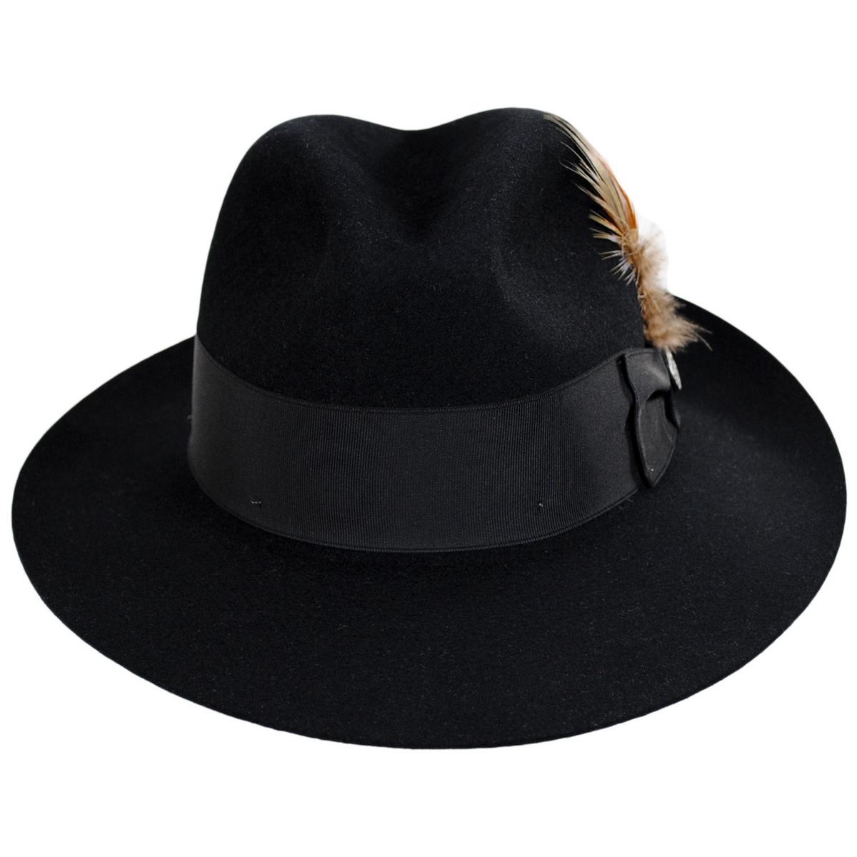 Stetson | Temple Fur Felt Fedora Hat | 130608 | front | BLACK