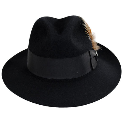 Stetson | Temple Fur Felt Fedora Hat | 130608 | front | BLACK