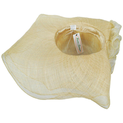 Jeanne Simmons | Belle Ruffled Sinamay Straw Dress Hat | 120712 | under | CREAM