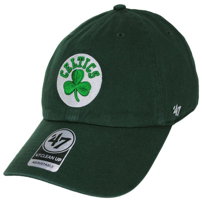 47 Brand | Boston Celtics NBA Clean Up Strapback Baseball Cap Dad Hat | 203951 | lead | DARK GREEN