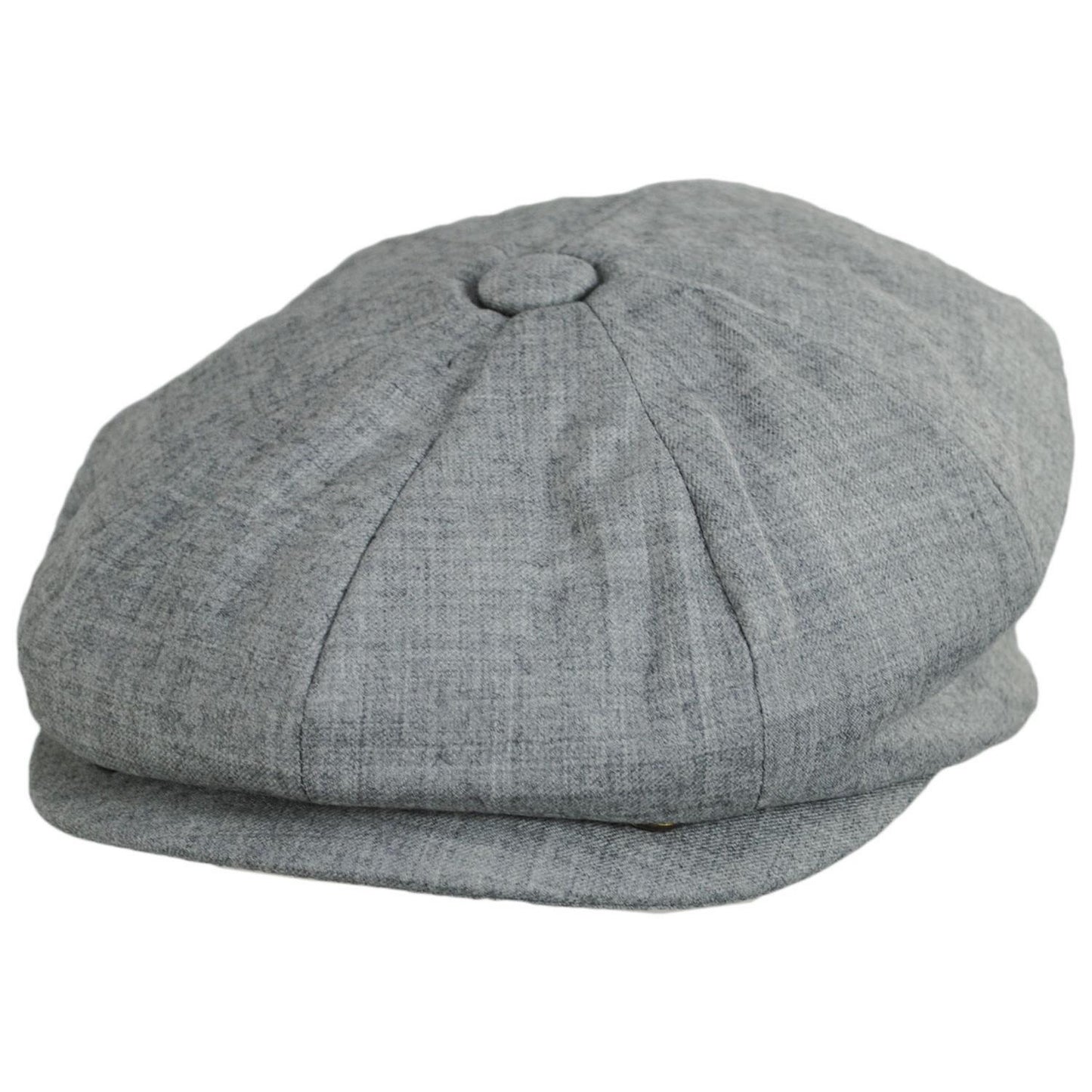 Baskerville Hat Company | Cheltenham Wool Twill Newsboy Cap | 167667 | lead | HEATHER GREY