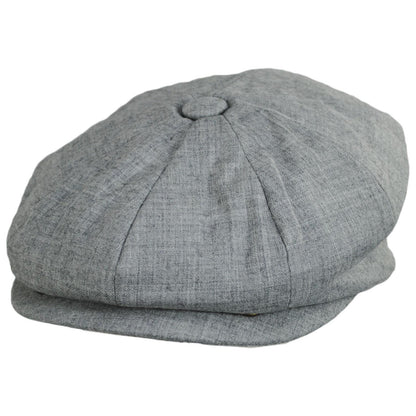 Baskerville Hat Company | Cheltenham Wool Twill Newsboy Cap | 167667 | lead | HEATHER GREY