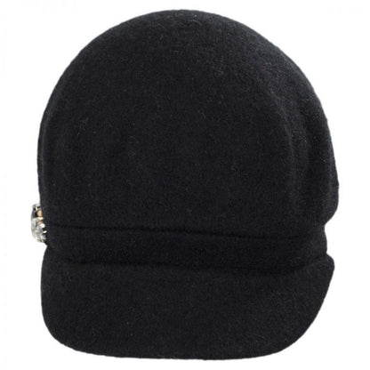 Betmar | Rhinestone Wool Cap | 106075 | front | BLACK