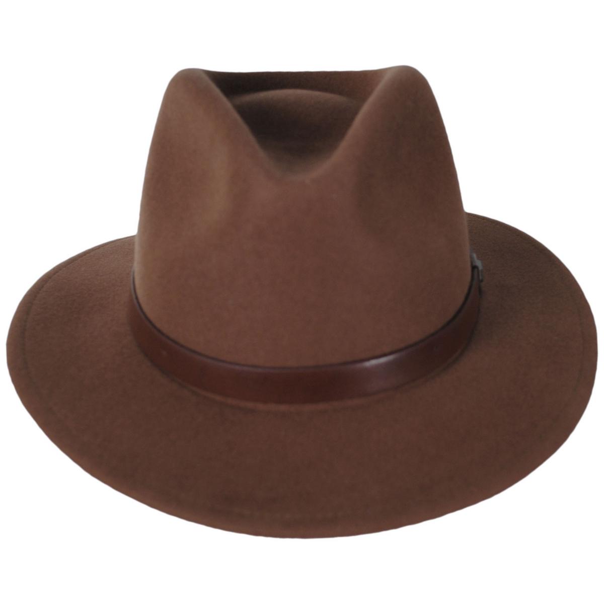 BRIXTON HATS | Messer Wool Felt Fedora Hat - Sepia | 123909SEP | front | SEPIA