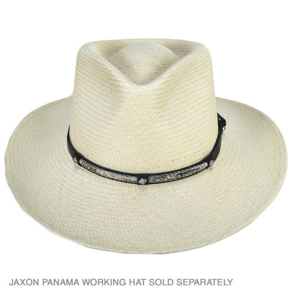 Scala | Cow Hair & Hide with Concho & Studs Leather Hat Band | 602108 | front | BROWN