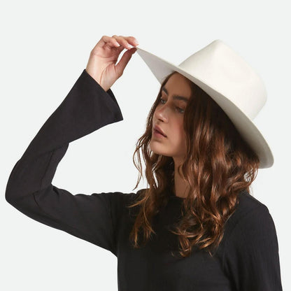 BRIXTON HATS | Marlow Wool Felt Rancher Fedora Hat | 135666 | lsftwo | OFF WHITE