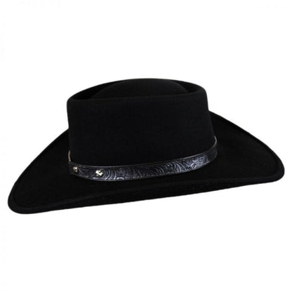 Eddy Bros | Little Joe Wool Felt Gambler Western Hat | 130151 | profile | BLACK