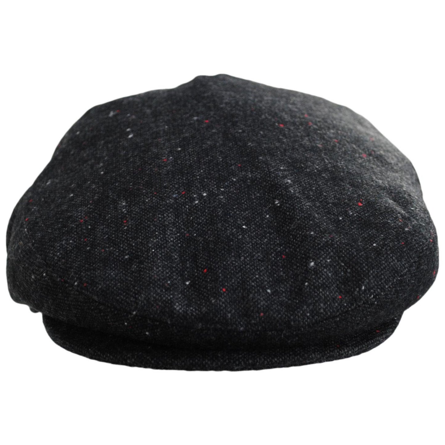 Jaxon Hats | Blackheath Marl Tweed Wool Blend Ivy Cap | 167582 | front | BLACK