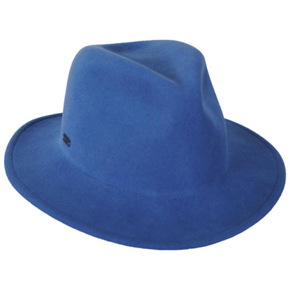 Betmar | Cali Wool LiteFelt Fedora Hat | 123174 | lead | DENIM
