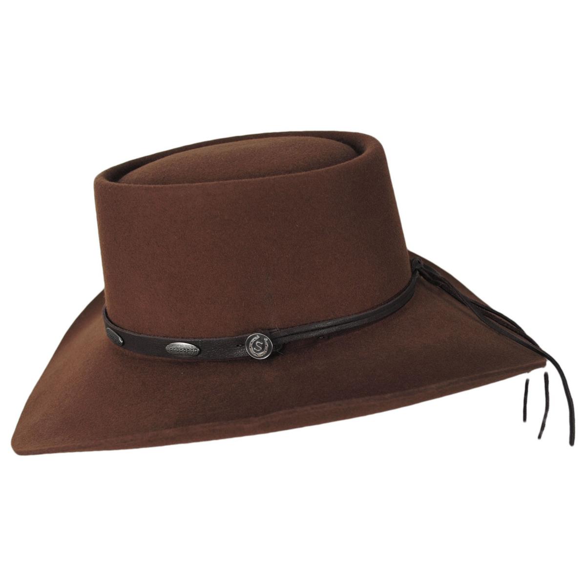 Stetson | Wild Bunch Wool Felt Gambler Hat | 130744 | profile | COGNAC