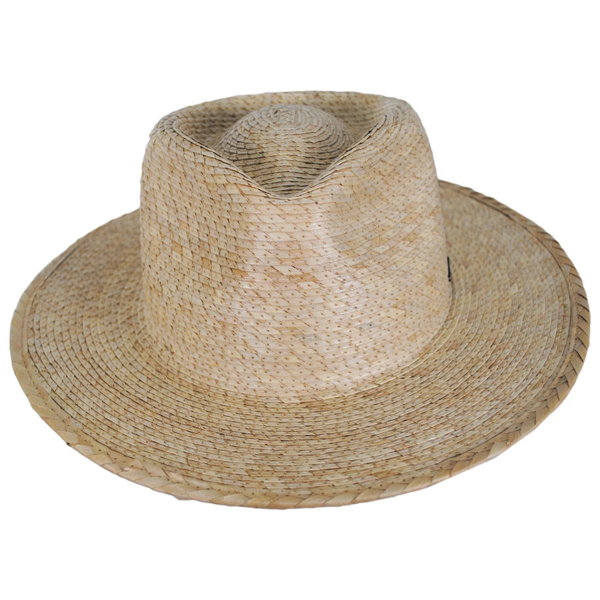 BRIXTON HATS | Marcos Palm Straw Fedora Hat | 104036 | front | NATURAL