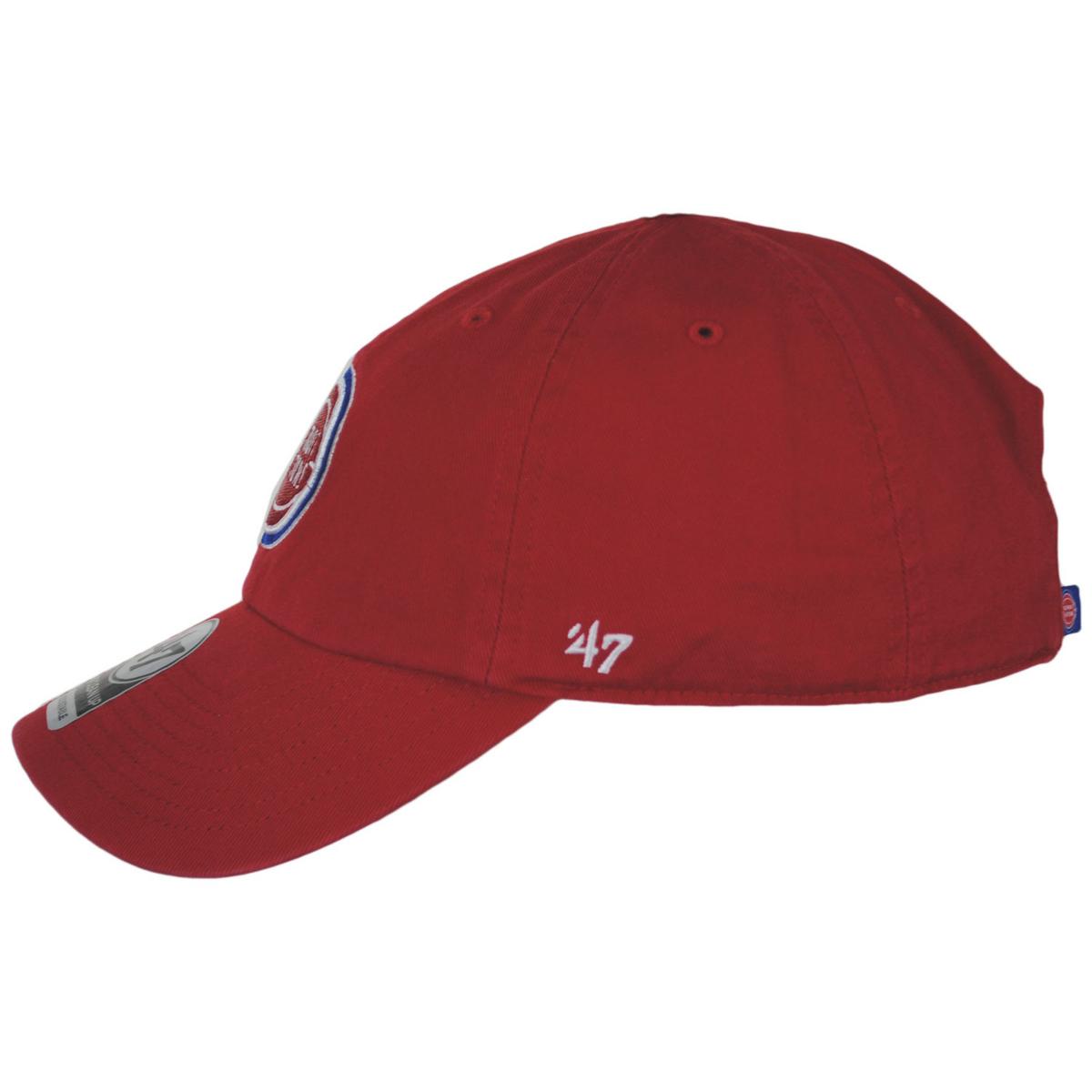 47 Brand | Detroit Pistons NBA Clean Up Strapback Baseball Cap Dad Hat | 204020 | profile | RED