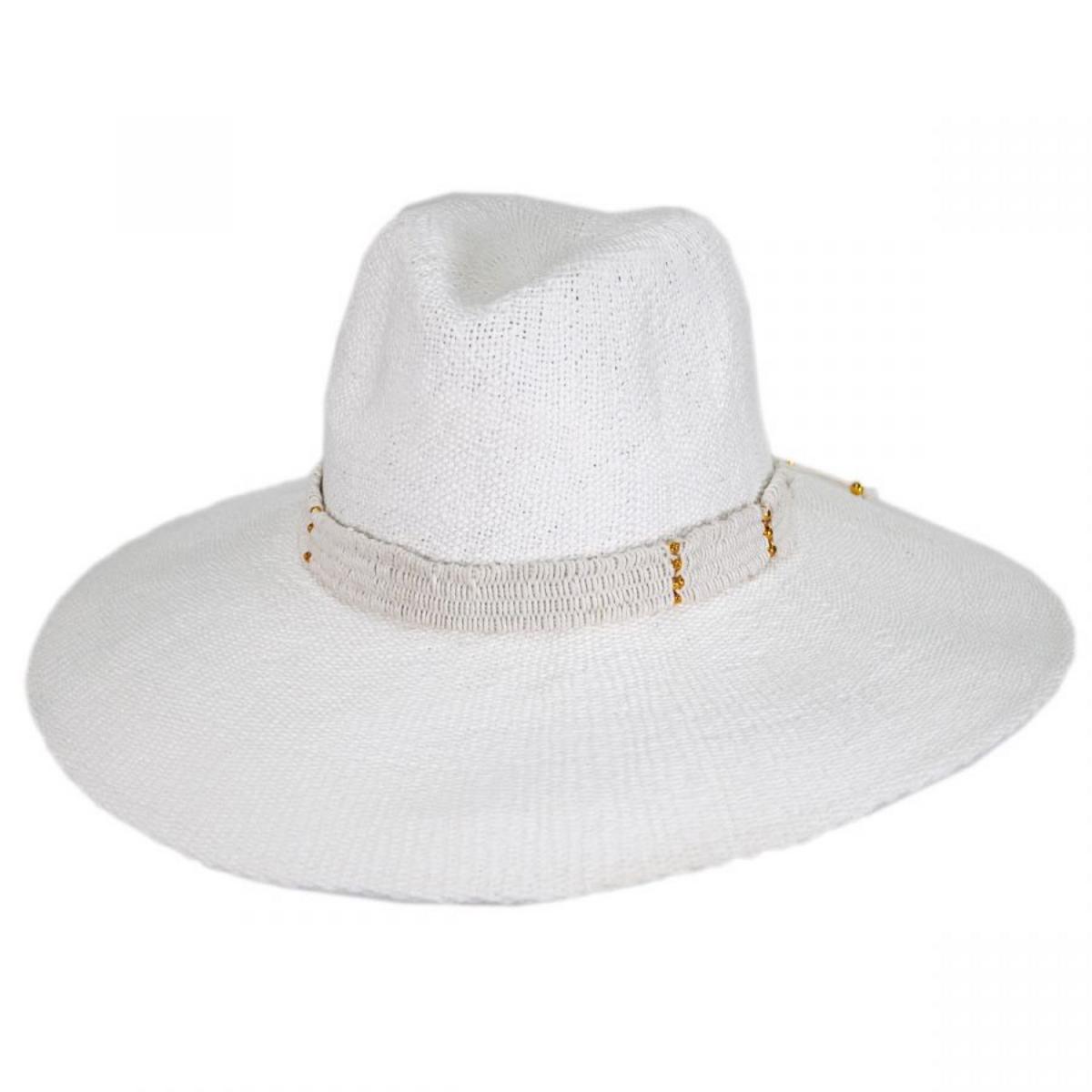 NIKKI BEACH | Saylor Wide Brim Toyo Straw Fedora Hat | 102713 | lead | WHITE