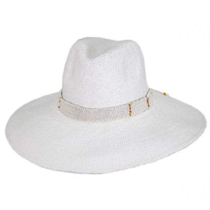 NIKKI BEACH | Saylor Wide Brim Toyo Straw Fedora Hat | 102713 | lead | WHITE