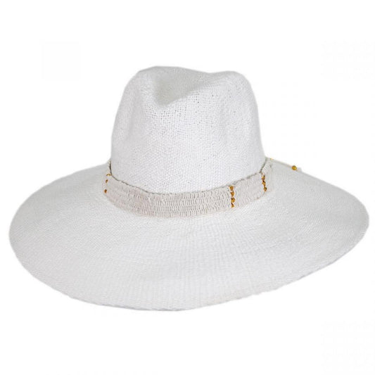 NIKKI BEACH | Saylor Wide Brim Toyo Straw Fedora Hat | 102713 | lead | WHITE