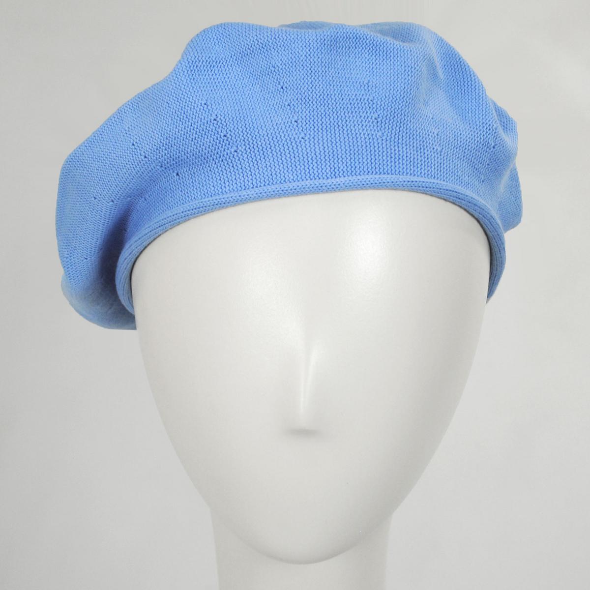 sur la tete | Cotton Beret - 10.5 inch Diameter | 151100 | front | PERIWINKLE