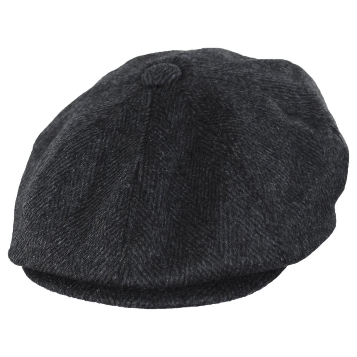 Jaxon Hats | Wholesale Large Herringbone Wool Blend Newsboy Cap B2B Pre-Pack