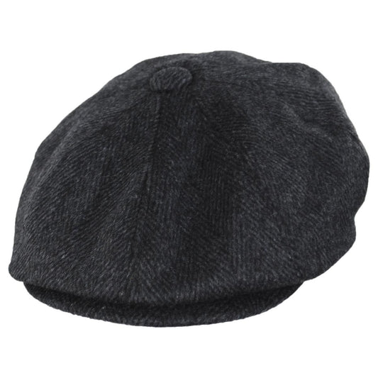 Jaxon Hats | Wholesale Large Herringbone Wool Blend Newsboy Cap B2B Pre-Pack
