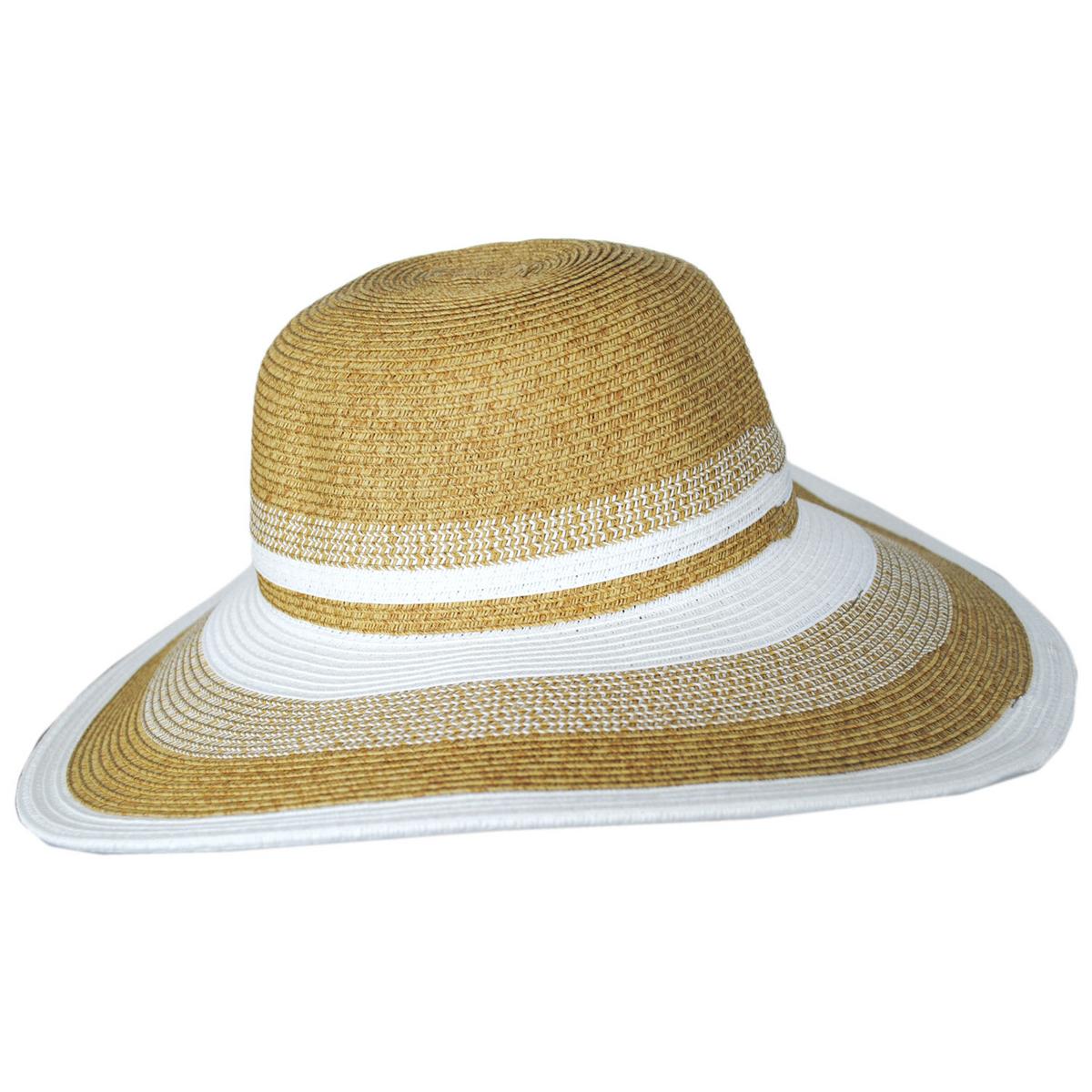 Jeanne Simmons | Striations Toyo Straw Swinger Sun Hat | 101812 | profile | WHITE