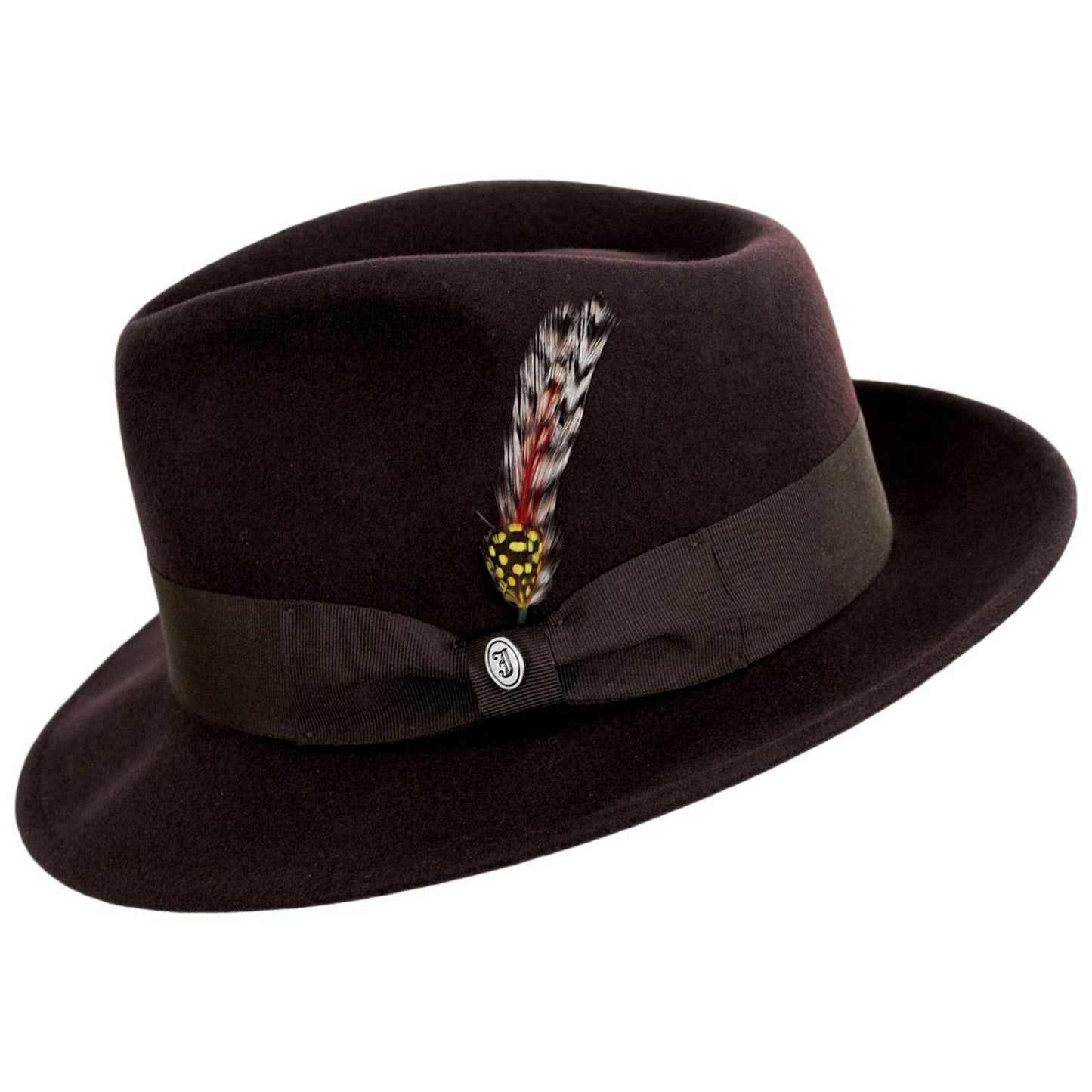 Jaxon Hats | C-Crown Crushable Wool Felt Fedora Hat | 135003 | profile | BROWN