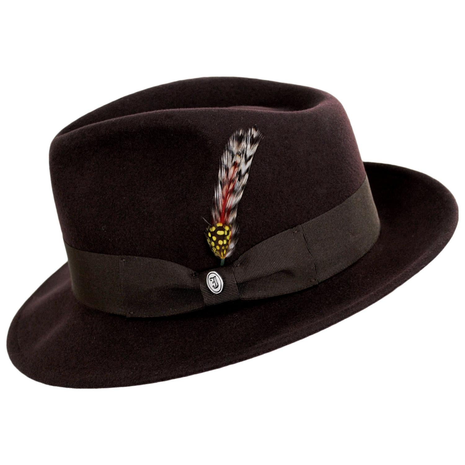 Jaxon Hats | C-Crown Crushable Wool Felt Fedora Hat | 135003 | profile | BROWN
