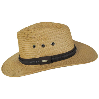 Scala | Maddox 5BU Toyo Straw Outback Hat | 126076 | profile | TEA