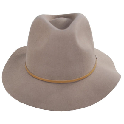 BRIXTON HATS | Wesley Wool Felt Floppy Fedora Hat - Dark Tan | 135610DT | front | DARK TAN
