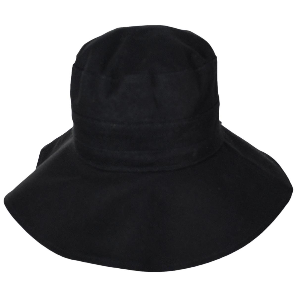 Scala | Alma Ponytail Cotton Bucket Hat | 106443 | profile | BLACK