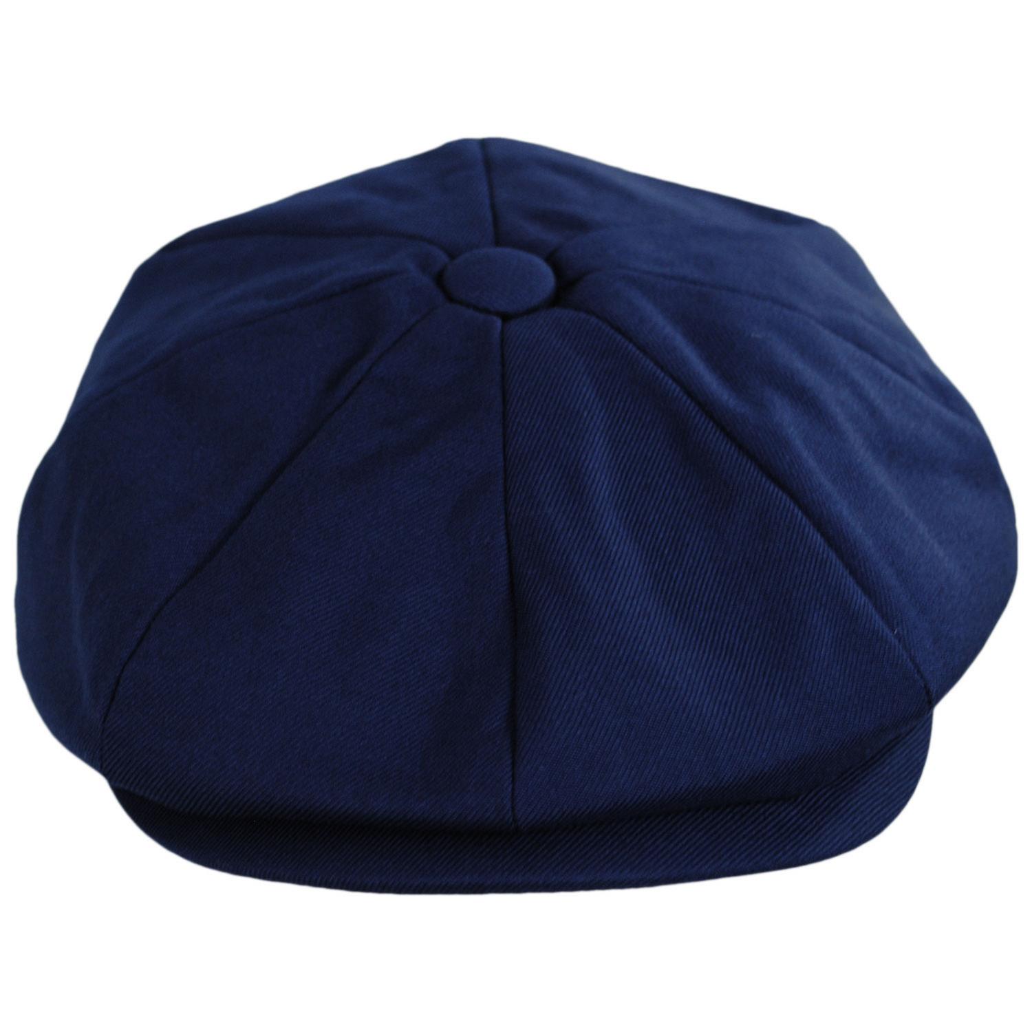 Baskerville Hat Company | Cheltenham Wool Twill Newsboy Cap | 167667 | front | NAVY BLUE