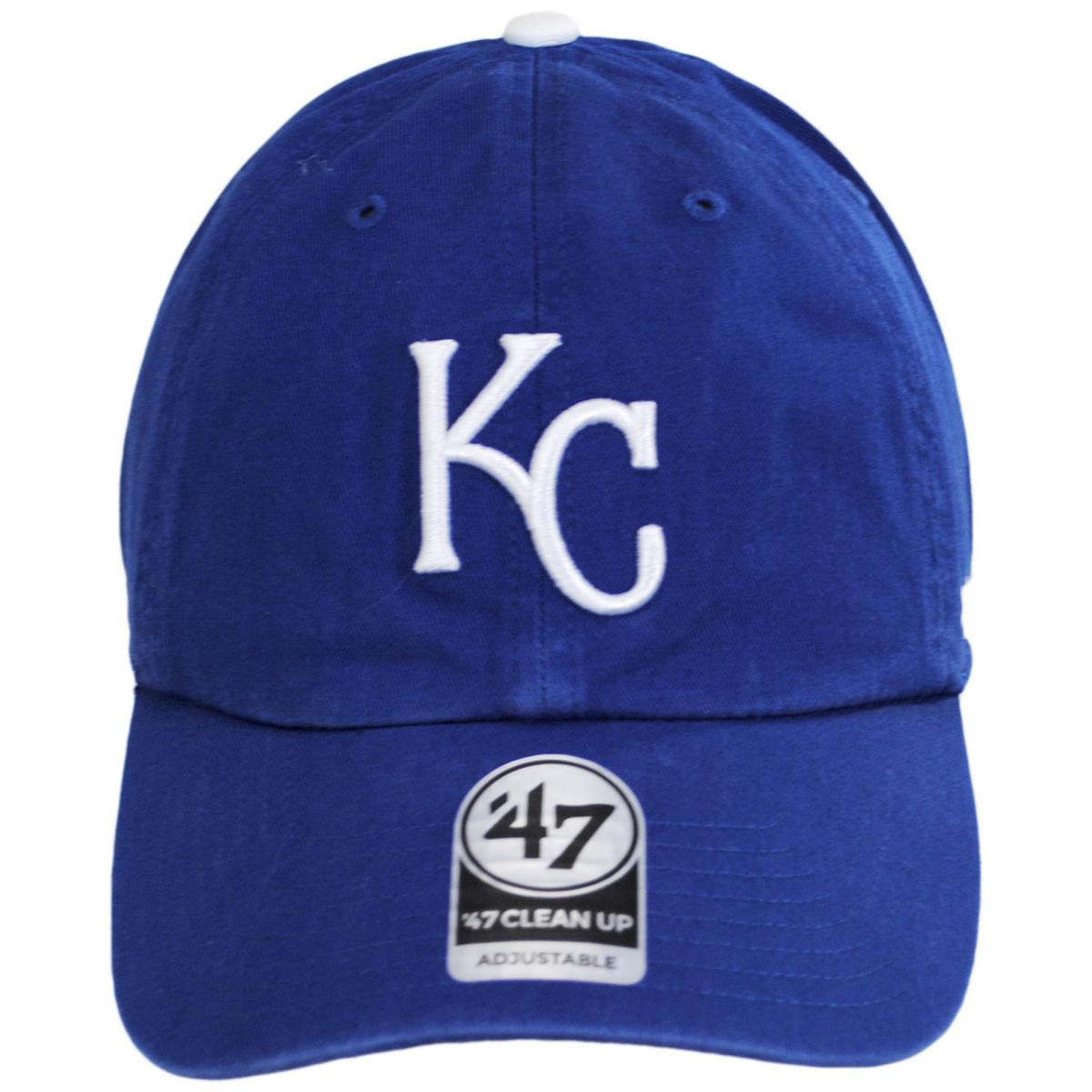 47 Brand | Kansas City Royals MLB Clean Up Strapback Baseball Cap Dad Hat | 203421 | front | ROYAL BLUE