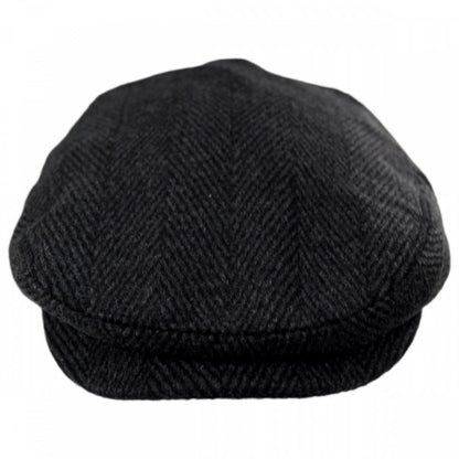 Jaxon Hats | Large Herringbone Wool Blend Ivy Cap | 167759 | front | CHARCOAL