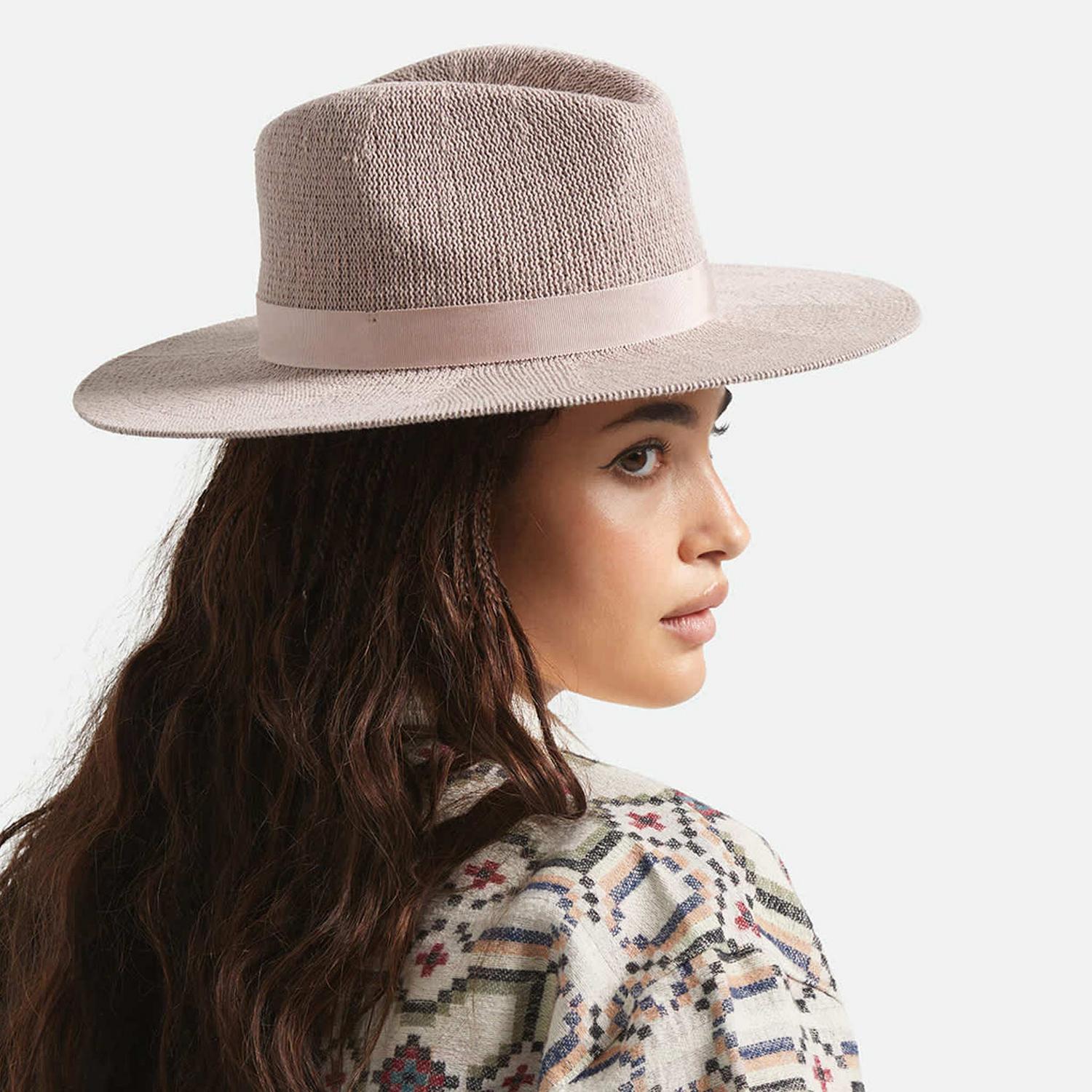 BRIXTON HATS | Lyons Cotton Knit Fedora Hat - Spring | 107408SS | lsfone | CHALK PINK