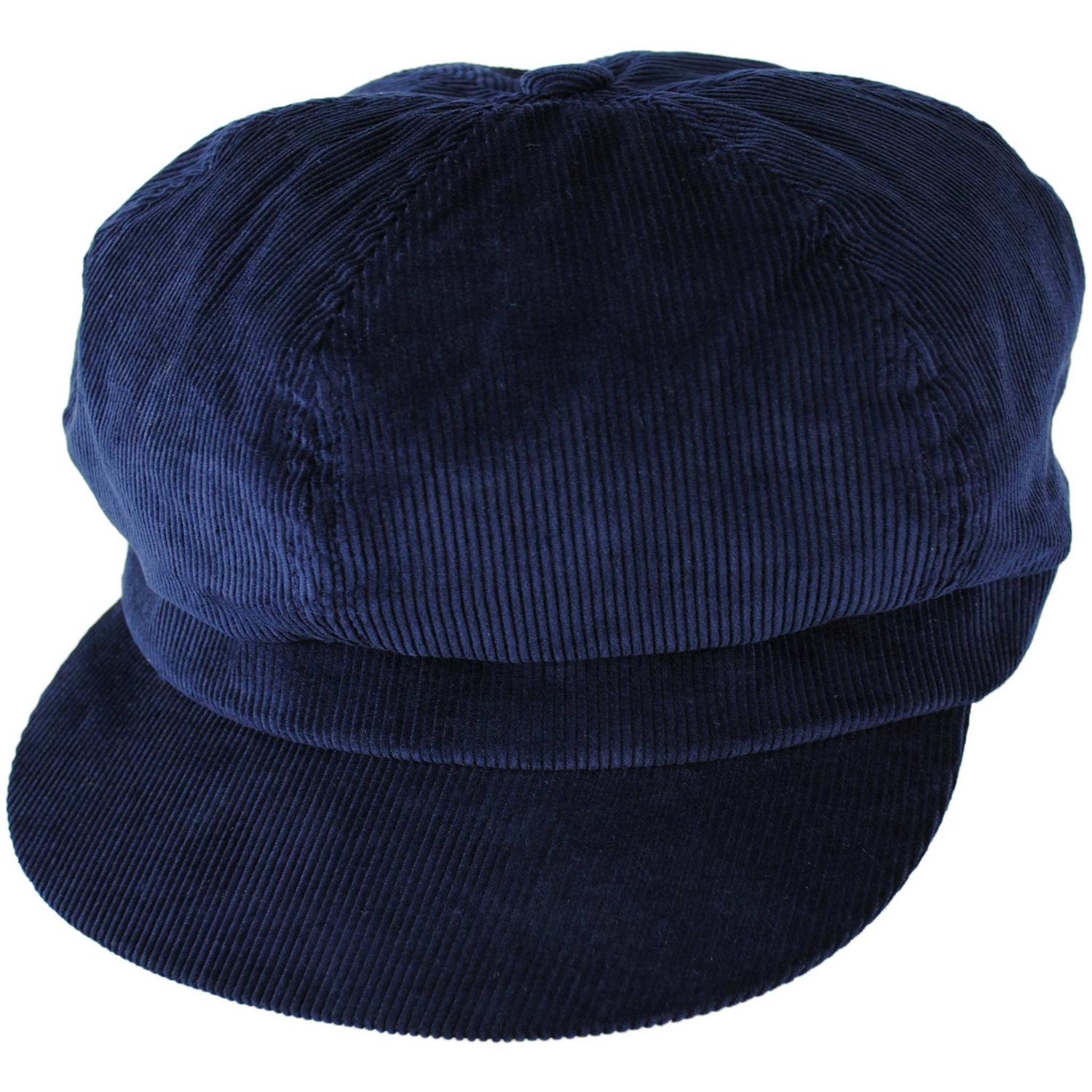 BRIXTON HATS | Bailey Corduroy Newsboy Cap | 161539 | lead | NAVY CORDUROY