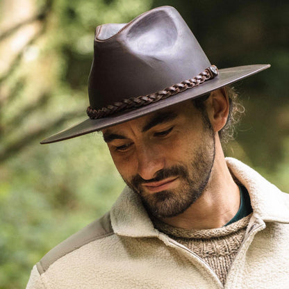 Jaxon Hats | Buffalo Leather Western Hat | 147201 | lsmone | CHOCOLATE