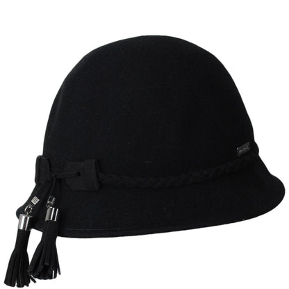 Betmar | Francesca Wool Felt Cloche Hat | 123132 | profile | BLACK