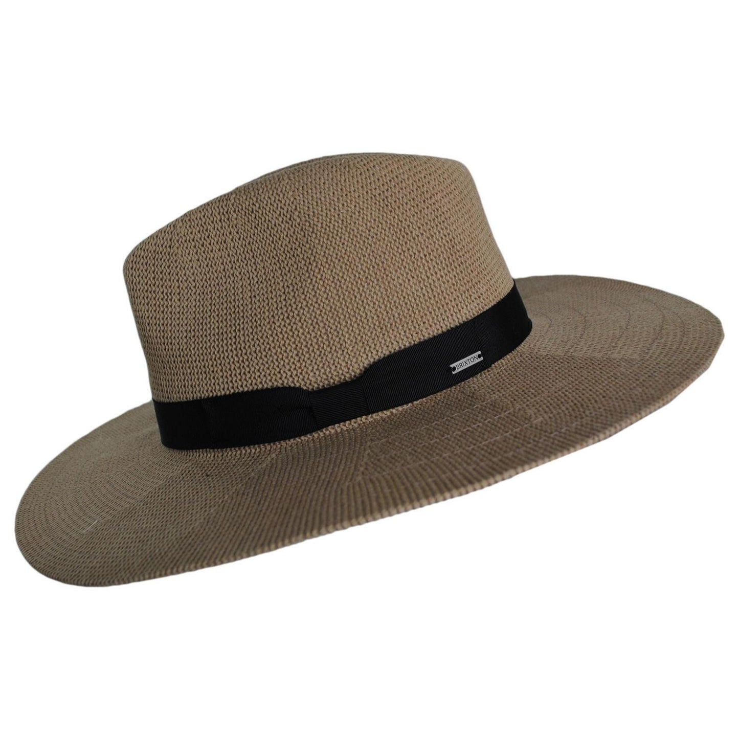 BRIXTON HATS | Lyons Cotton Knit Fedora Hat - Spring | 107408SS | profile | DARK TAN/BLACK