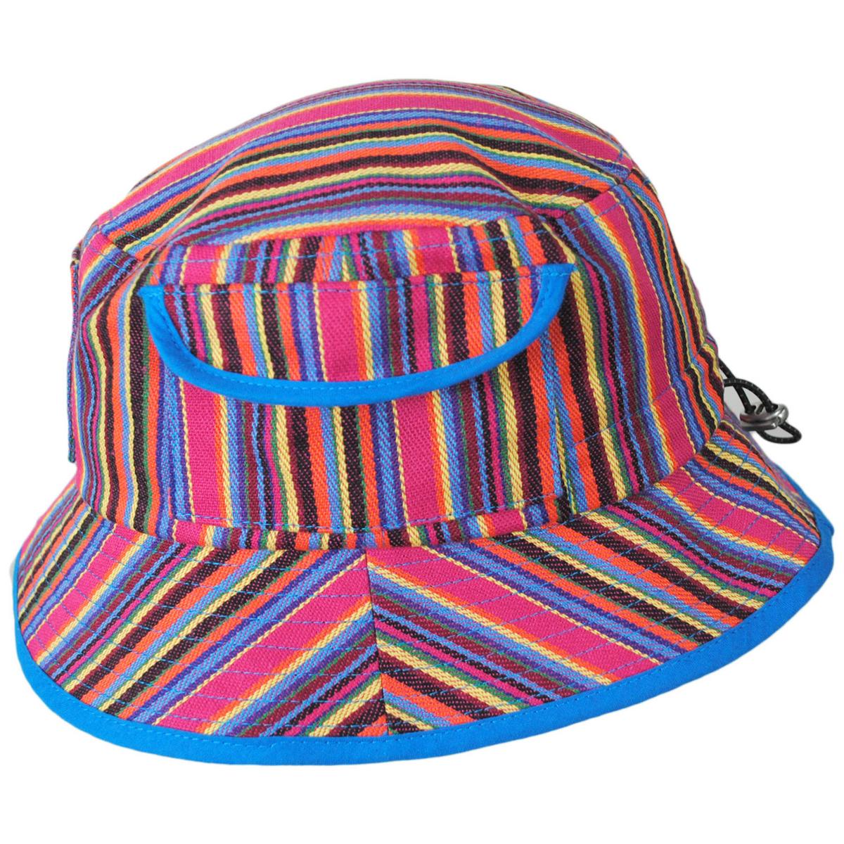 Kangol | Multi Color Stripe Polyester Blend Bucket Hat | 185824 | profile | RAINBOW MULTI