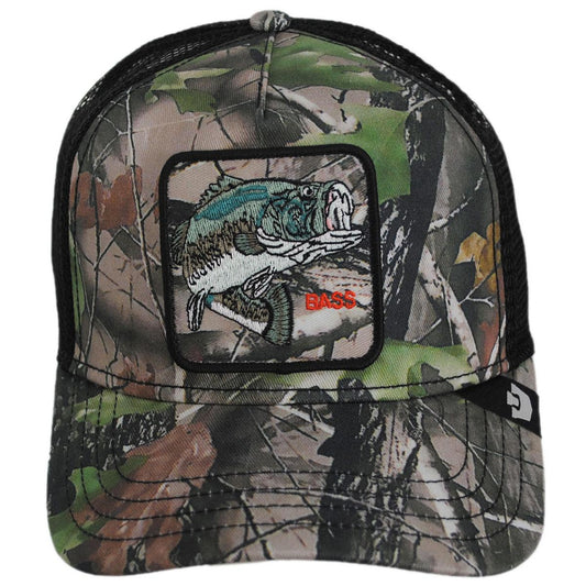 Goorin Bros | Bass Real Tree Camo Mesh Trucker Snapback Baseball Cap | 200737 | front | CAMOUFLAGE