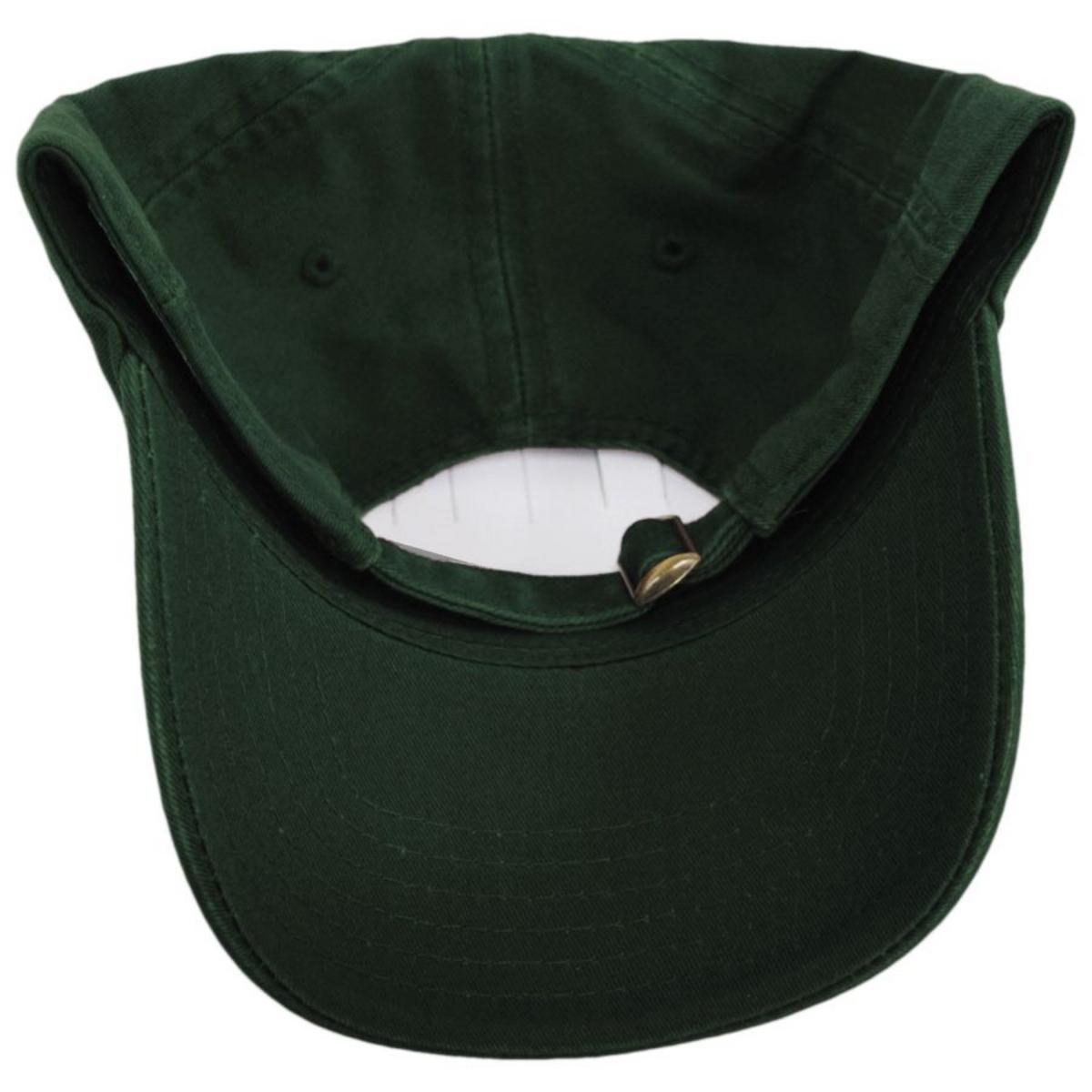 Otto | LoPro Washed Cotton Twill Strapback Baseball Cap Dad Hat | 201407 | under | DARK GREEN