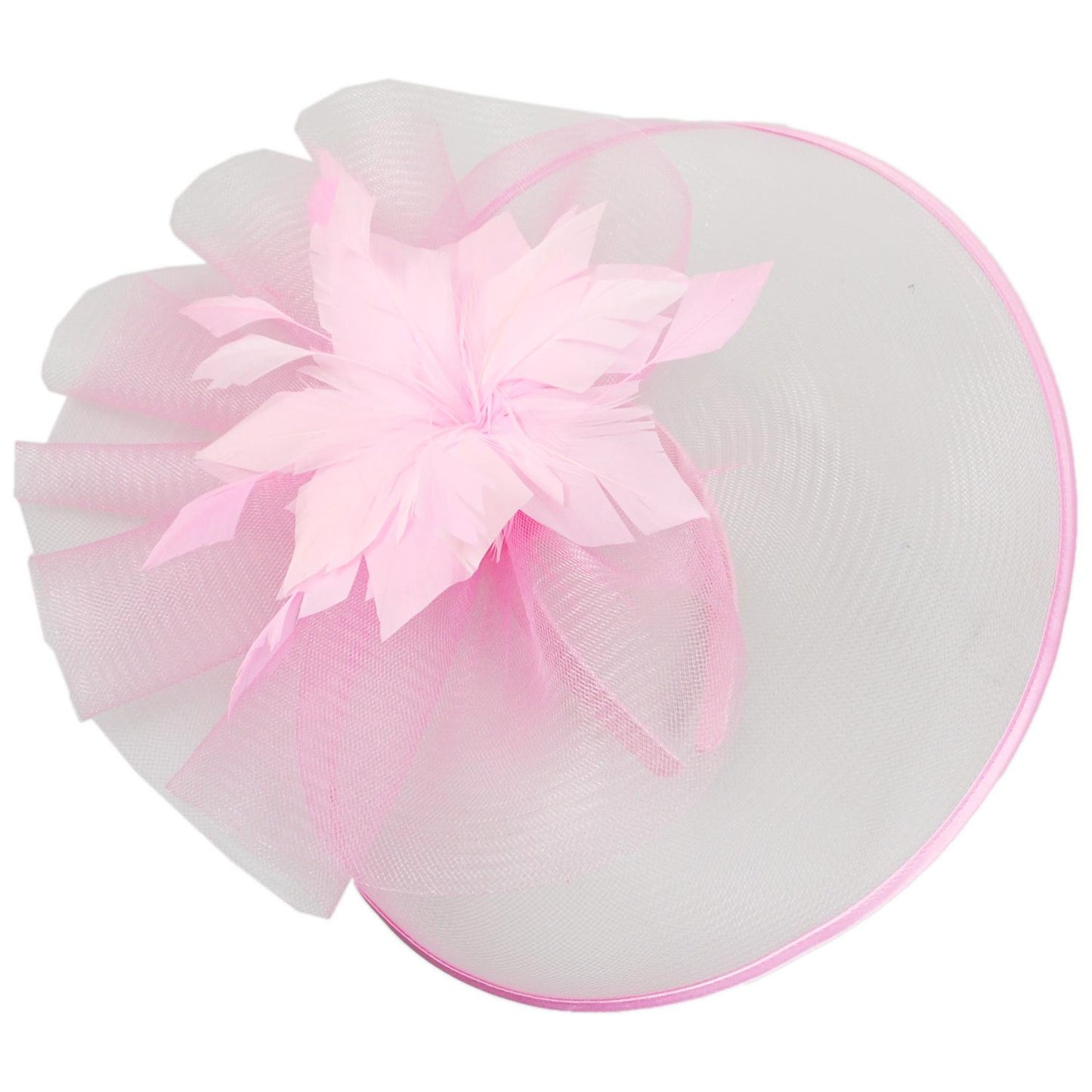 Sophia | Veiled Floral and Feather Mesh Fascinator Hat | 122903 | lead | PINK