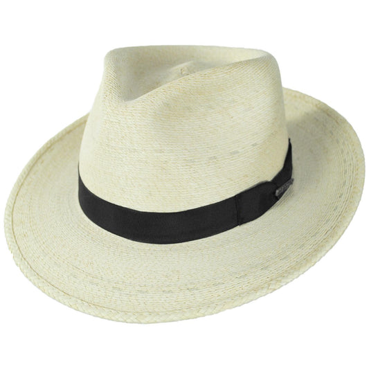 Stetson | Rushmore Palm Leaf Straw Fedora Hat | 126914 | lead | NATURAL