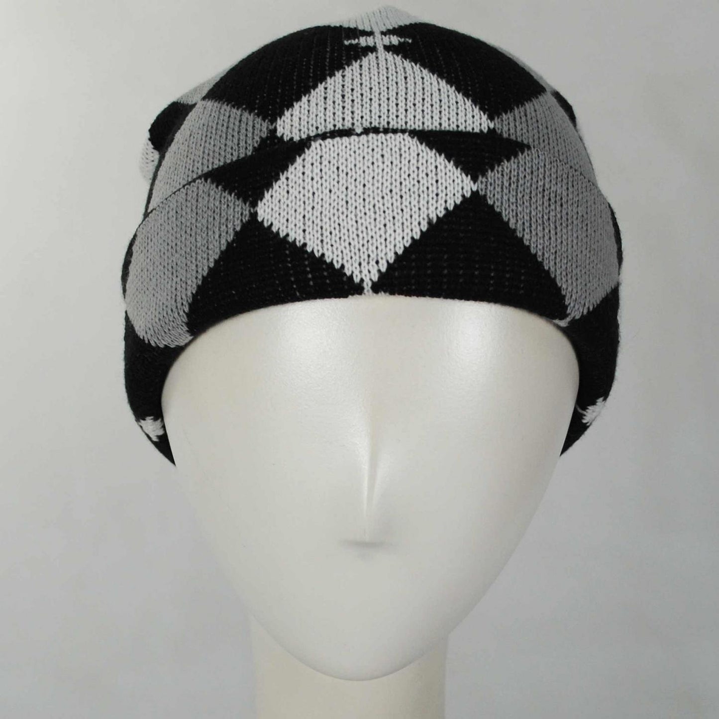 Kangol | Argyle 2-Way Pull-On Beanie Hat | 500407 | front | BLACK