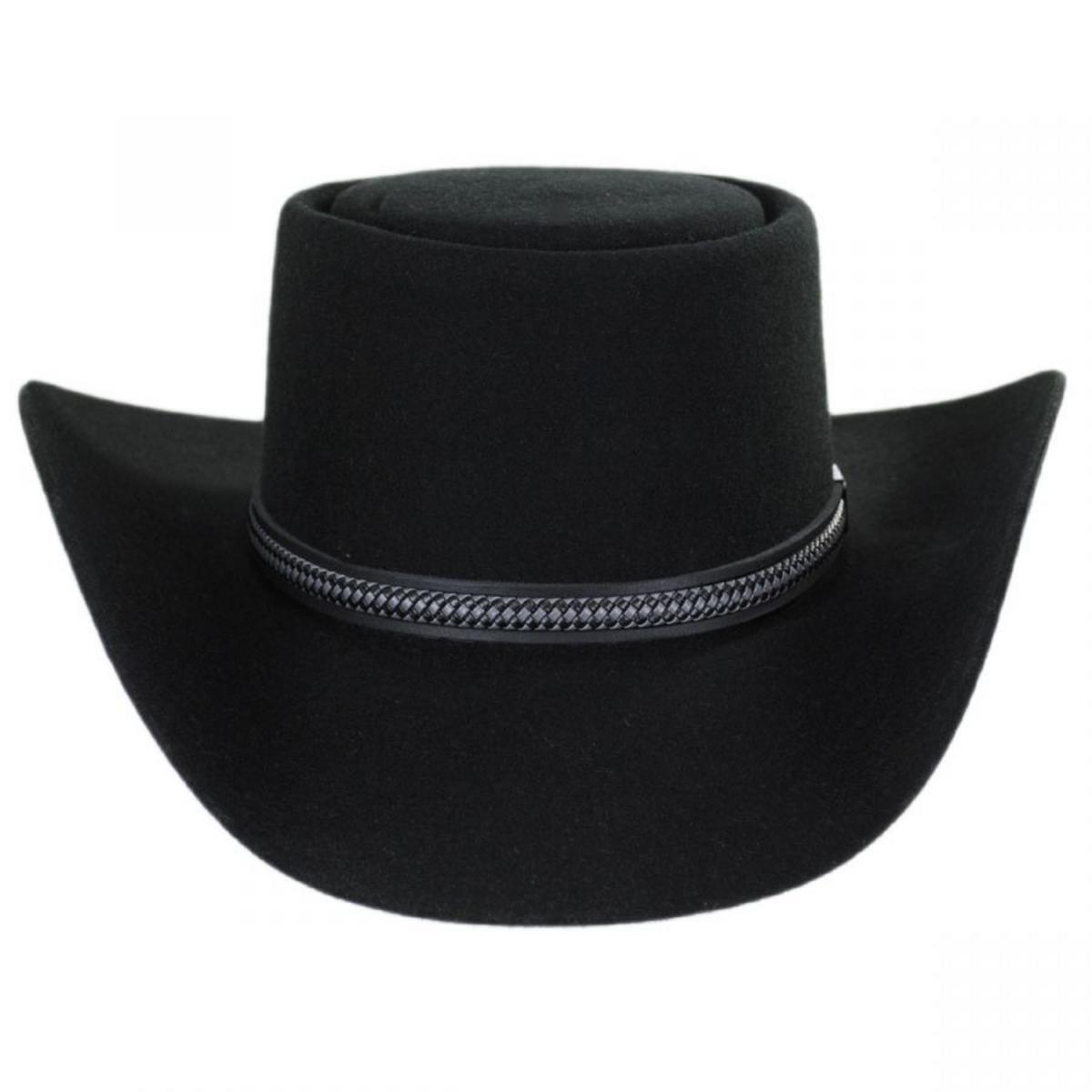 Stetson | John Wayne Chinook Wool Felt Gambler Hat | 130701 | front | BLACK