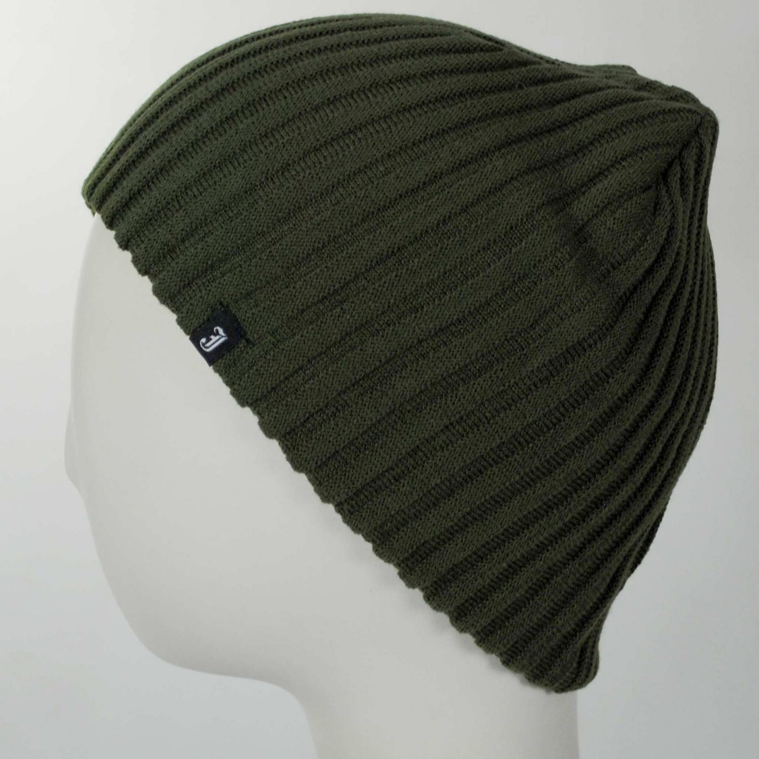 Jaxon Hats | Rib Knit Beanie Hat | 502903 | profile | OLIVE GREEN