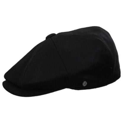 Jaxon Hats | Wholesale Pure Wool Newsboy Cap B2B Pre-Pack | B2B167767 | profile | BLACK