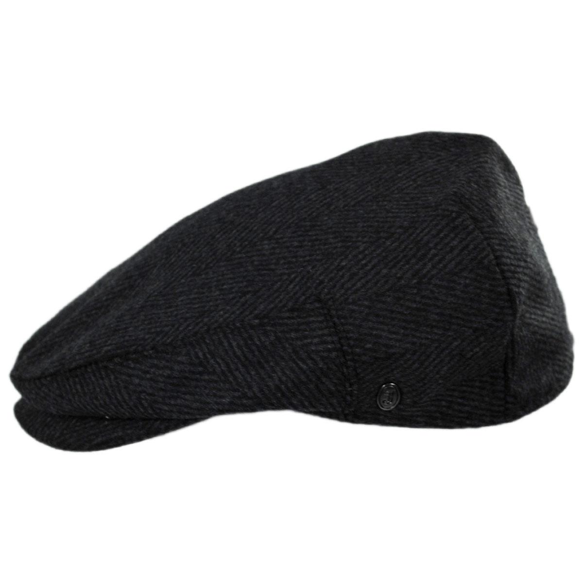 Jaxon Hats | Wholesale Large Herringbone Wool Blend Ivy Cap B2B Pre-Pack | B2B167759 | profile | CHARCOAL