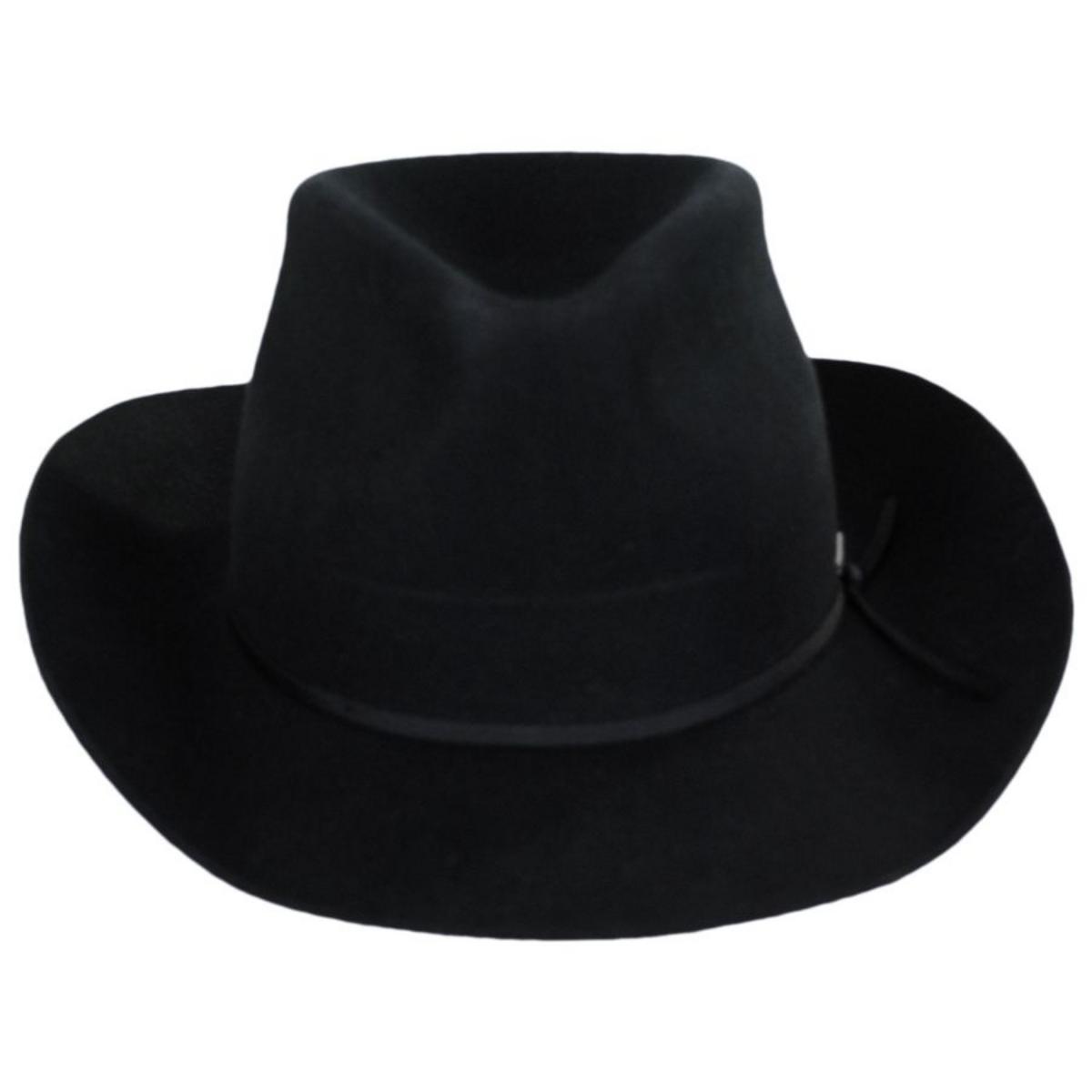 BRIXTON HATS | Duke Wool Felt Cowboy Hat | 135649 | front | BLACK
